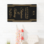 ミニマルなブラックと金ゴールドのアールデコ 横断幕 (インサイチュ)