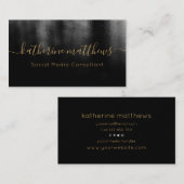 ミニマルなブラックと金ゴールドの名刺 名刺 (正面/裏面)