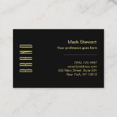 ミニマルなブラックと金ゴールドモダンエンパイアフォント 名刺 (裏面)