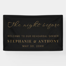 ミニマルなブラックと金ゴールド前夜結婚の