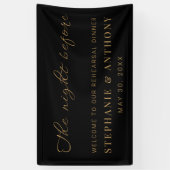 ミニマルなブラックと金ゴールド前夜結婚の 横断幕 (縦)