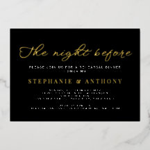 ミニマルなブラックと金ゴールド前夜結婚の