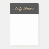 ミニマルなブラックと金ゴールド書 ポストイット (正面)