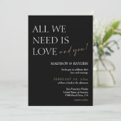 ミニマルなブラックと金ゴールド結婚フォト 招待状 (スタンド正面)