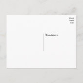 ミニマルなブラックの結婚報告カード 案内ポストカード (裏面)