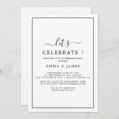 ミニマルなブラックの「お祝いしよう」招待状 招待状