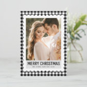 ミニマルなブラックアンドホワイトのフォトチェック シーズンカード (スタンド正面)