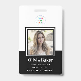 ミニマルなブラックカンパニーのロゴ従業員セキュリティ バッジ