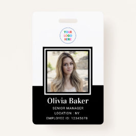 ミニマルなブラックカンパニーのロゴ従業員セキュリティ バッジ