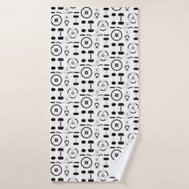 ミニマルなブラックジム設備 バスタオル