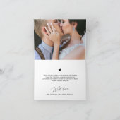 ミニマルなブラックスクリプトと感謝結婚の気持ち サンキューカード (内部)