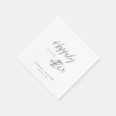 ミニマルなブラックスクリプトの後で幸せ結婚に スタンダードカクテルナプキン (角)