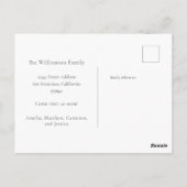 ミニマルなブラックスクリプト私たちは新しいホームムービング ポストカード (裏面)