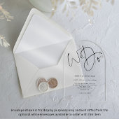 ミニマルなブラックスクリプト結婚我々は アクリル招待状