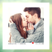 ミニマルなブラックタイピング、赤いハート結婚の写真 ウィンドウサイン (シート3)