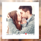 ミニマルなブラックタイピング、赤いハート結婚の写真 ウィンドウサイン (シート2)