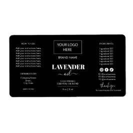 ミニマルなブラックドロッパーボトル製品ラベルロゴ ラベル