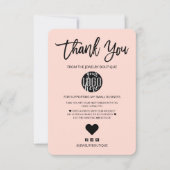 ミニマルなブラックピンクロゴお客様ありがとうございます サンキューカード (正面)