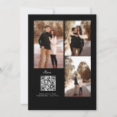 ミニマルなブラックフォトQRコード結婚すべて 招待状 (裏面)