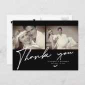 ミニマルなブラックフレーム2写真結婚の皆様へ ポストカード (正面/裏面)