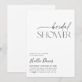 ミニマルなブラックホワイトのウェディングシャワー招待状 招待状 (正面/裏面)