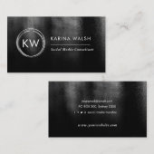 ミニマルなブラックモノグラムのロゴ名刺 名刺 (正面/裏面)