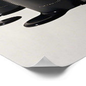 ミニマルなブラックラインのロウソクと小さな炎 ポスター (角)