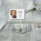 ミニマルなブラックロゴと写真 名札 (インサイチュ)