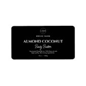 ミニマルなブラック体バター化粧品ロゴ製品 ラベル (正面)