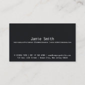 ミニマルなブラック写真カスタムの写真 名刺 (裏面)