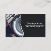 ミニマルなブラック写真カスタムの写真 名刺 (正面)