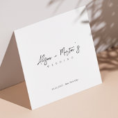 ミニマルなブラック手錠パーソナライズ結婚ズ スタンダードカクテルナプキン