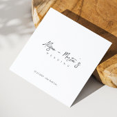 ミニマルなブラック手錠パーソナライズ結婚ズ スタンダードカクテルナプキン