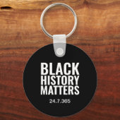 ミニマルなブラック歴史問題24 7 365 BHM キーホルダー (正面)