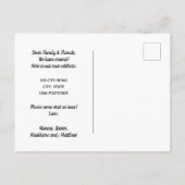 ミニマルなブラック金ゴールドの街スカイライン移動 案内ポストカード (裏面)