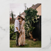 ミニマルなブラック金ゴールドシックでエレガントな結婚式の写真 箔招待状 (裏面)