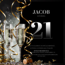 ミニマルなブラック&シルバー21歳の誕生日パーティー