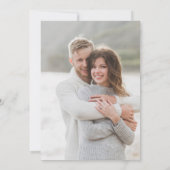 ミニマルなブラック&ホワイトのシンプルな結婚式の仲人写真 招待状 (裏面)