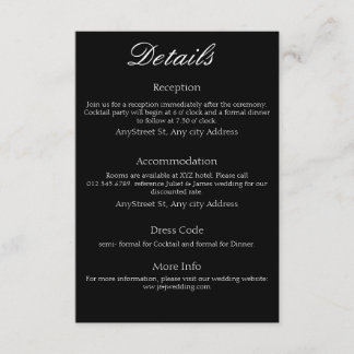 ミニマルなブラック&ホワイトのタイムレスデザイン エンクロージャーカード