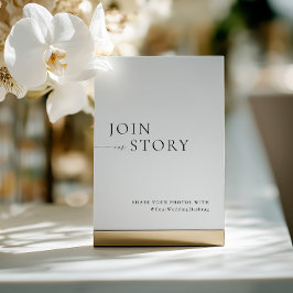 ミニマルなブラック＆ホワイトのハッシュタグサイン 招待状