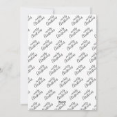 ミニマルなブラック＆ホワイトのメリークリスマススクリプト シーズンカード (裏面)