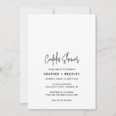 ミニマルなブラック＆ホワイトのモダンなカップルシャワー 招待状 (正面)