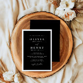 ミニマルなブラック&ホワイトのモダンウェディング 招待状