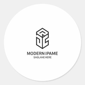 ミニマルなブラック&ホワイトのモダンビジネスロゴ ラウンドシール