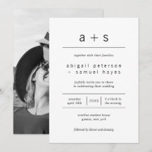 ミニマルなブラック＆ホワイトのモノグラム写真ウェディング