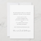 ミニマルなブラック&ホワイトの写真 私たちだけで結婚式 招待状 (裏面)