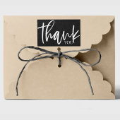 ミニマルなブラック&ホワイトの感謝ステッカー ラベル
