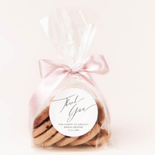 ミニマルなブラック&ホワイトの感謝祭 ブライズシャワー ラウンドシール