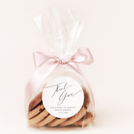 ミニマルなブラック＆ホワイトの感謝祭  ブライダルシャワー ラウンドシール