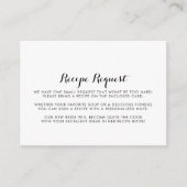 ミニマルなブラック＆ホワイトの結婚式のレシピリクエスト エンクロージャーカード (正面)